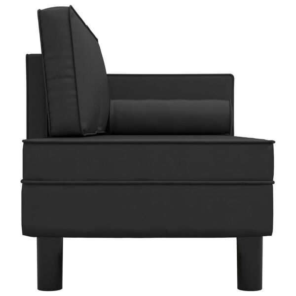 vidaXL Chaise Lounge Black Faux leather, solid wood, plywood Compact