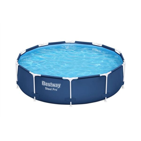 Bestway Swimming Pool Blue Steel Medium Durable Above Ground Pool