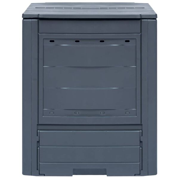 vidaXL Garden Composter Gray Plastic 23.6 x 23.6 x 28.7 in