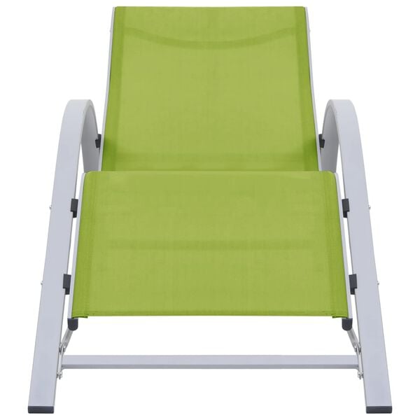vidaXL Sunlounger Green Textilene Standard Sunlounger Rectangular