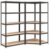 vidaXL 5-Layer Shelves 2 pcs Anthracite Steel&Engineered Wood