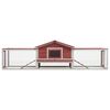 vidaXL Rabbit Hutch Red and white