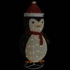 vidaXL Snow Penguin Figure Black and White Polyester, Steel Large
