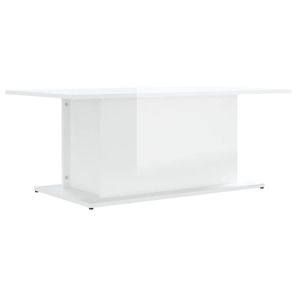 vidaXL Coffee Table High gloss white Engineered wood 40.2 x 21.9 x 15.7 in