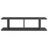 vidaXL Wall Shelf Set of 2 High gloss grey Engineered wood 29.5 in long