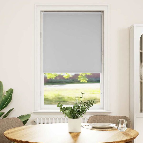 vidaXL Roller Blind Light Grey 100% Polyester 27.6 x 51.2 in
