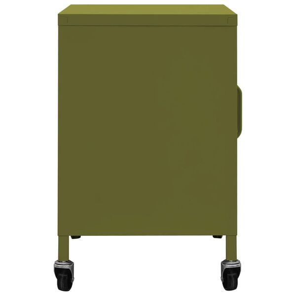 vidaXL Storage Cabinet Olive Green Steel Medium Storage Cabinet