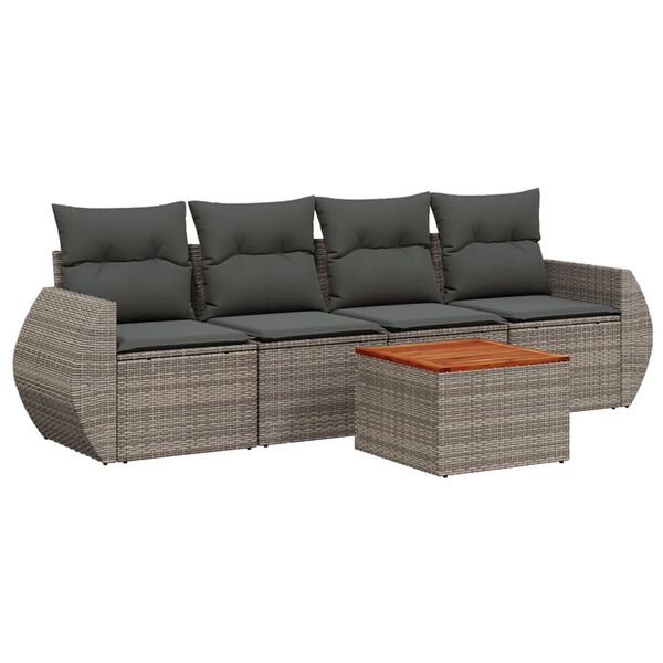 vidaXL Garden Sofa Set Grey