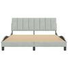 vidaXL Bed Frame without Mattress "Hanko" Light Gray 59.8"x79.9" Velvet