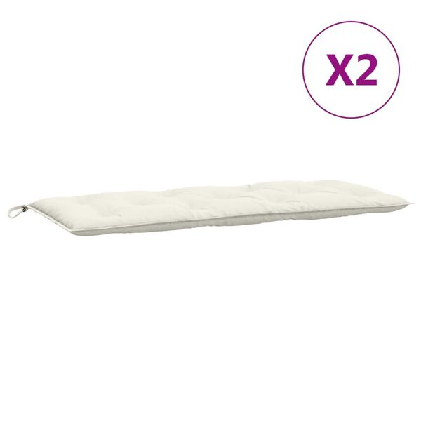 vidaXL Garden Bench Cushion Melange cream 100% polyester 47.2x19.7x2.8 in