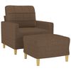 vidaXL Sofa Chair with Footstool Brown 23.6" Fabric