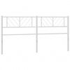 vidaXL Headboard White Powder-Coated Steel Double Headboard