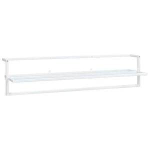 vidaXL Towel Rack White Iron 37.4 x 9.8 x 8.7 in Wall Mounting