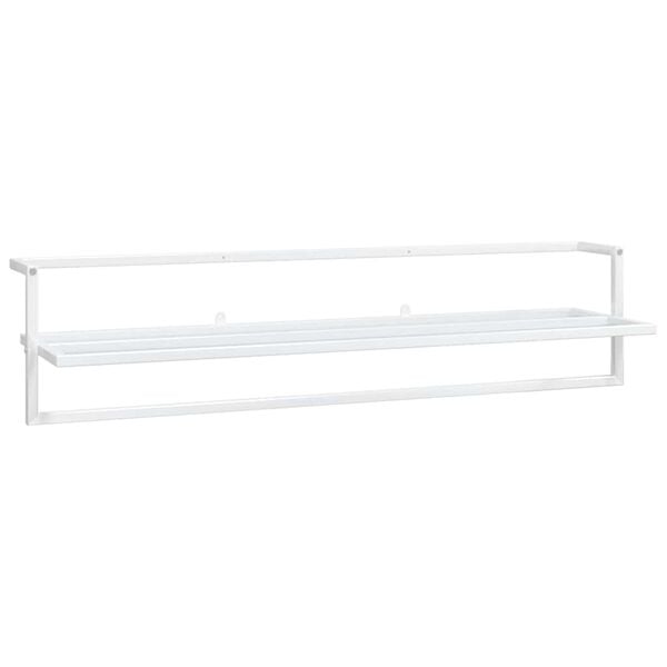 vidaXL Towel Rack White Iron 37.4 x 9.8 x 8.7 in Wall Mounting