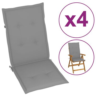 vidaXL Garden Chair Cushions 4 pcs Gray 47.2"x19.7"x1.2"
