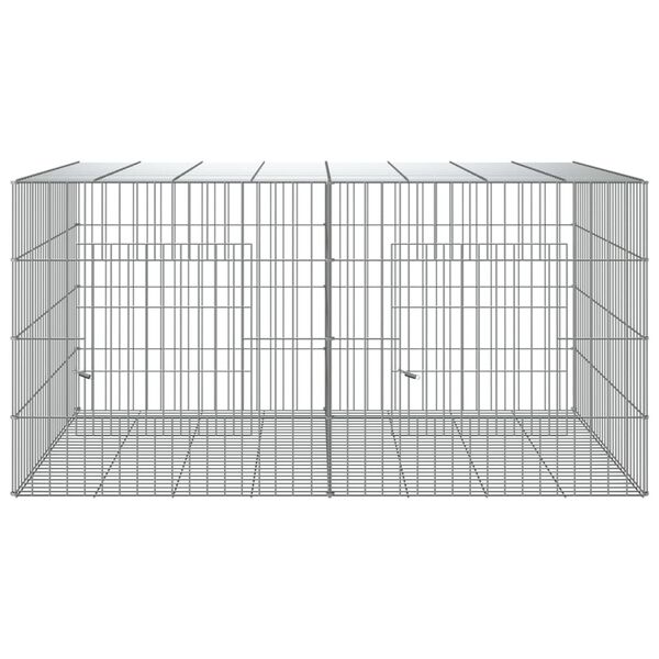 vidaXL Rabbit Cage Silver Galvanized Iron 43.3 x 31.1 x 21.3 in