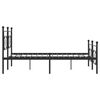 vidaXL Bed Frame Black Powder-Coated Steel Double Bed Frame