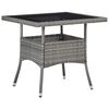 vidaXL Garden Dining Set Grey Poly rattan, steel, glass, polyester 3-Piece