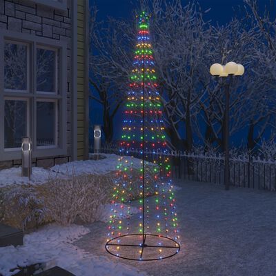 vidaXL Christmas Cone Tree 330 Colorful LEDs Decoration 3x10 ft