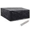 vidaXL Garden Furniture Cover Set of 2 Black Polyethylene Large