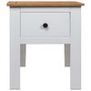 vidaXL Bedside Cabinet White, Natural Solid Pine Wood 18.1x15.7x22.4 in