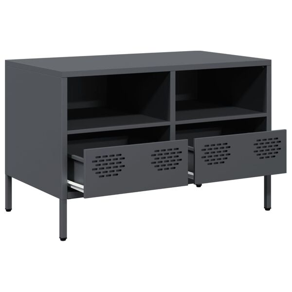 vidaXL TV Cabinet Anthracite Cold-rolled steel Medium Adjustable Feet