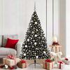 vidaXL Artificial Pre-lit Christmas Tree Black 70.87 in PVC
