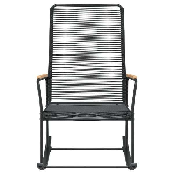vidaXL Patio Rocking Chair Black 23.2"x31.3"x40.9" PVC Rattan
