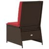 vidaXL Garden Sofa with Cushion Brown and Red Poly Rattan
