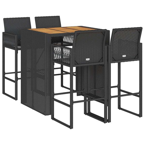 vidaXL Garden Bar Set Black