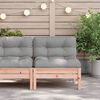 vidaXL Garden Sofa Wooden, Grey Solid Douglas wood, Oxford fabric, PP cotton