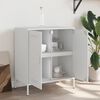 vidaXL Sideboard White Steel Medium Sideboard Rectangular Industrial