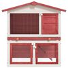 vidaXL Rabbit Hutch Red and white