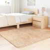 vidaXL Shaggy Rug Beige 100% Polyester 47.2 x 47.2 in Foldable