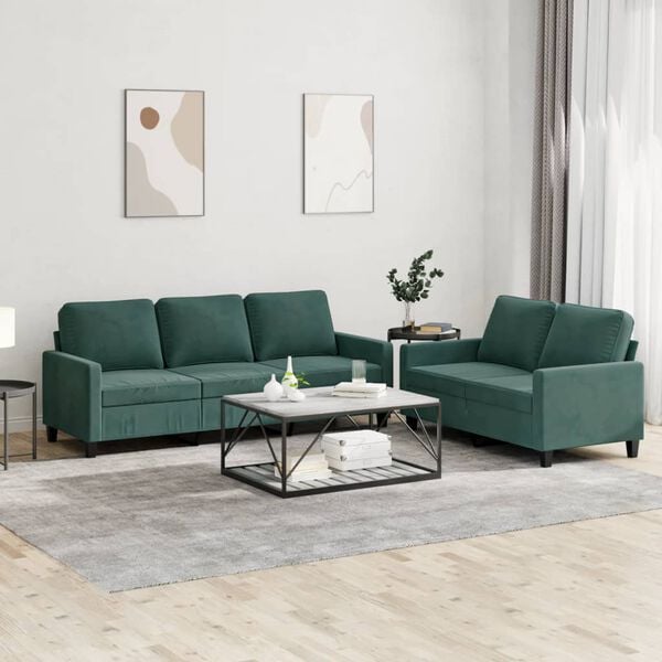 vidaXL Sofa Set Dark Green