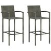 vidaXL Garden Bar Set Grey PE rattan, powder-coated steel, tempered glass