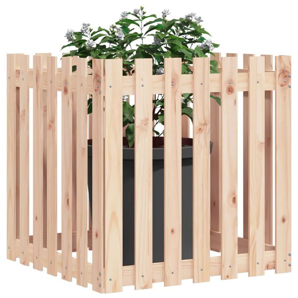 vidaXL Garden Planter Natural Pine Solid Pine Wood Medium Durable