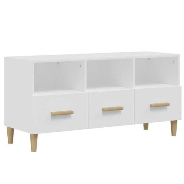 vidaXL TV Stand White 40.2"x14.2"x19.7" Engineered Wood
