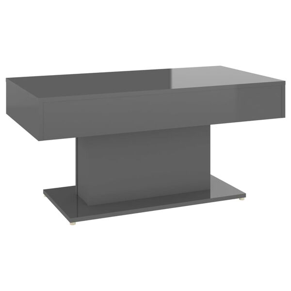 vidaXL Coffee Table High Gloss Grey Engineered Wood Sleek Design