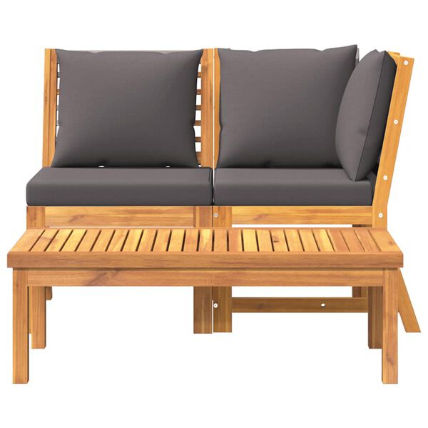 vidaXL Garden Lounge Set Dark Grey Solid acacia wood Medium Modular