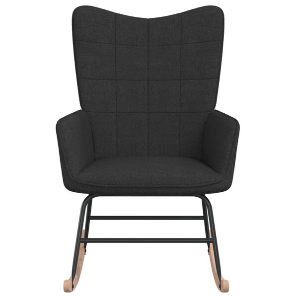 vidaXL Rocking Chair Black Polyester Fabric Standard Rocking Chair