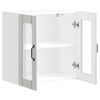 vidaXL Kitchen Wall Cabinet High gloss white Engineered wood and glass