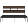 vidaXL Bed Frame Brown Oak Steel, Engineered Wood Double Modern