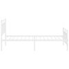 vidaXL Bed Frame White Steel Twin Bed Frame Rectangular Modern