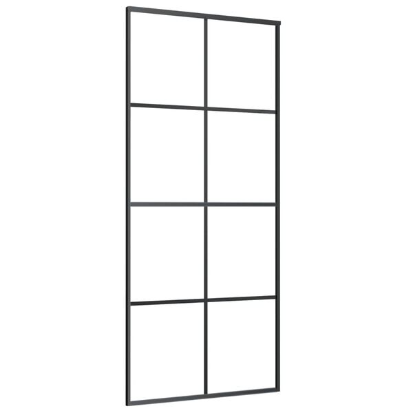 vidaXL Sliding Door with Hardware Set 35.4x80.7" ESG Glass&Aluminium