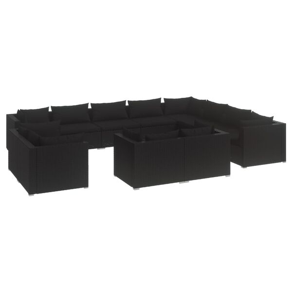 vidaXL Garden Lounge Set Black