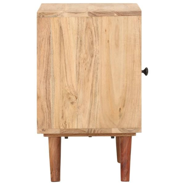 vidaXL Bedside Cabinet Natural wood and black