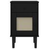 vidaXL Bedside Cabinet Black Solid pine wood, engineered wood, poly rattan