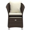 vidaXL Patio Lounge Set Brown and White PE Rattan, Steel Compact Durable