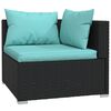 vidaXL Garden Lounge Set Black, Water blue